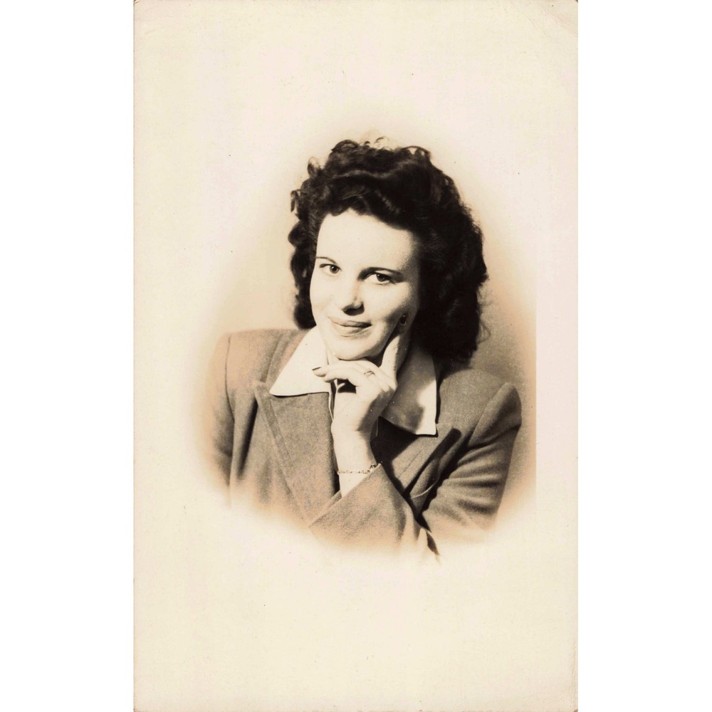 Vintage Black and White Portrait RPPC Photograph Woman Posed Blazer 1940s 1950s - Picture 1 of 2